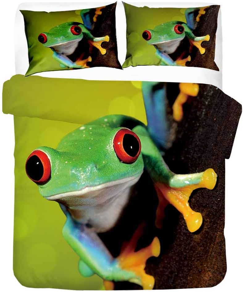helengili Frog pattern 3D Bedding Set (duvet cover set+ 2 pillowcases