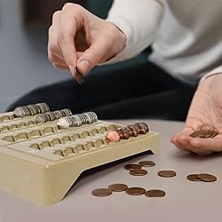 L LIKED 1PCS Brown Coin Counter Tray-Coin Sorter