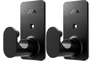 BMONATY 5/8" No Drill Curtain Rod Brackets for Poles Upgrade Adhesive Renter Friendly Nail Free Curtain Rod Hooks No Drilling Curtain Rod Holders Self Adhesive Curtain Rod Hooks Up to 25 lb (2Pcs Black)