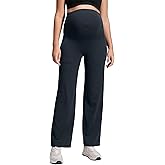 CRZ YOGA Butterluxe Maternity Wide Leg Pants Pockets 31.5" - Over The Belly Workout Yoga Lounge Womens Pregnancy