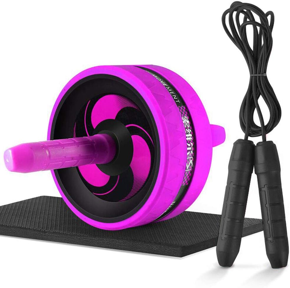 New 2 in 1 Abdominal Ab Roller & Jump Rope No Noise Abdominal Wheel Ab Roller with Mat For Arm Waist Leg Exercise Gym Fitness Equipment