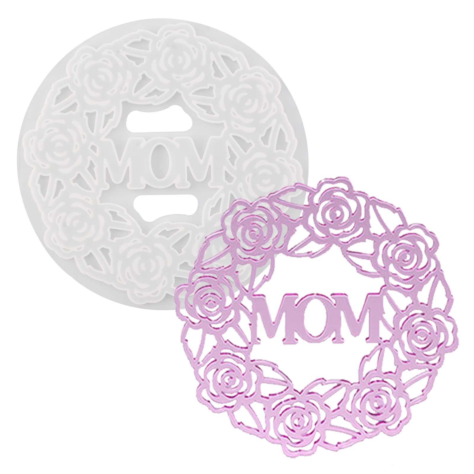 WANDIC Resin Coaster Mold, MOM Silicone Coaster Mold Epoxy Resin Mold for Casting MOM Coaster mold Home Decoration DIY Craft