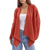 Amazhiyu Women's 100% Linen Draped Open Cardigan Summer Casual Asymmetric Tops