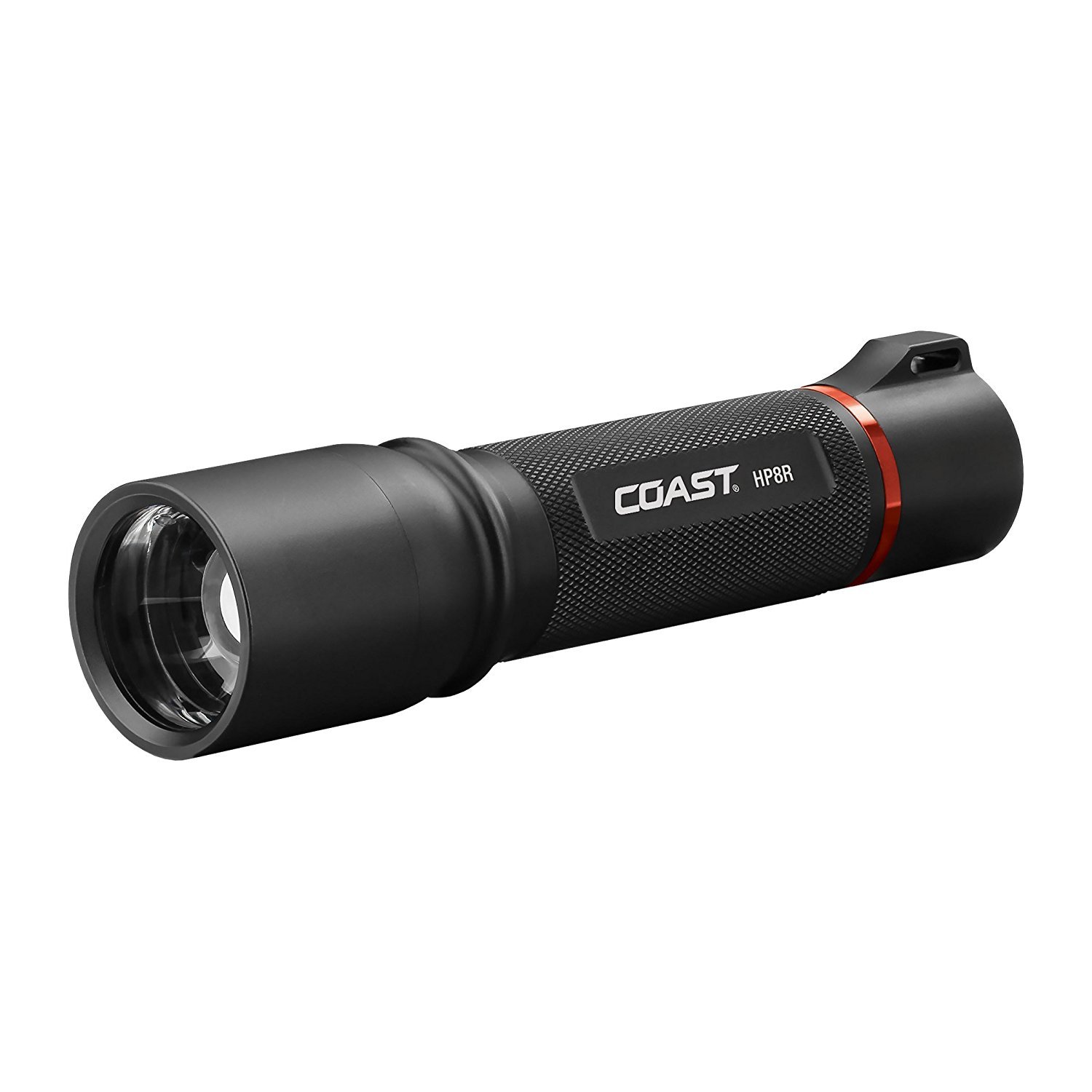 COAST® HP8R 1000 Lumen Rechargeable PURE BEAM® Focusing LED Flashlight with SLIDE FOCUS® and FLEX CHARGE™ Dual Power, Black