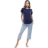 jijamas Incredibly Soft Pima Cotton Women's Pajamas Set - Capri