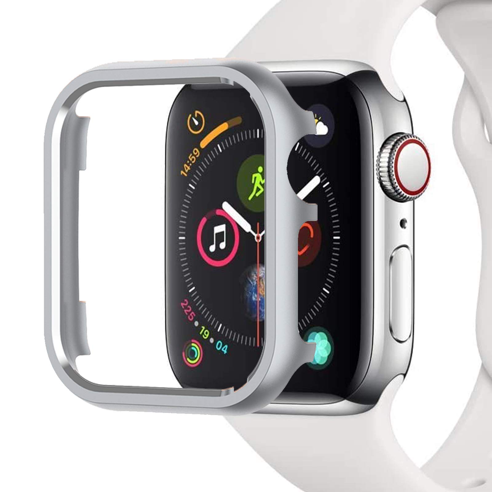 Miimall Compatible with Apple Watch Series 6/5/4/SE 40mm, [Metallic luster] Aluminum Alloy Metal Bumper Case Scratch-resistant Shock-proof Protective Shell Cover for iWatch 40mm(Gray)