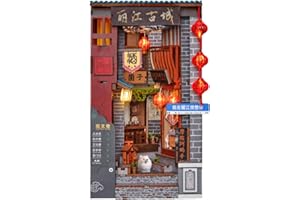 Anavrin Book Nook Kit Lijiang Ancient Town DIY 3D Wooden Puzzle Booknook for Adults, Teens and Book Lovers, Bookshelf Insert Library Decor, Creative Gift for Family, Friends, and Elderly