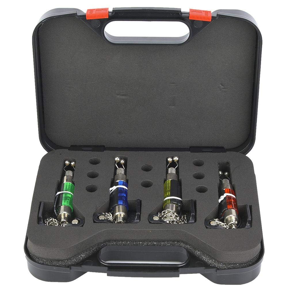 Nunafey Led Illuminated Fishing Swinger, 4 Pcs Wear-Resistant Portable Fish Bite Indicator, Day And Night Time Fishing For Fishing Lovers