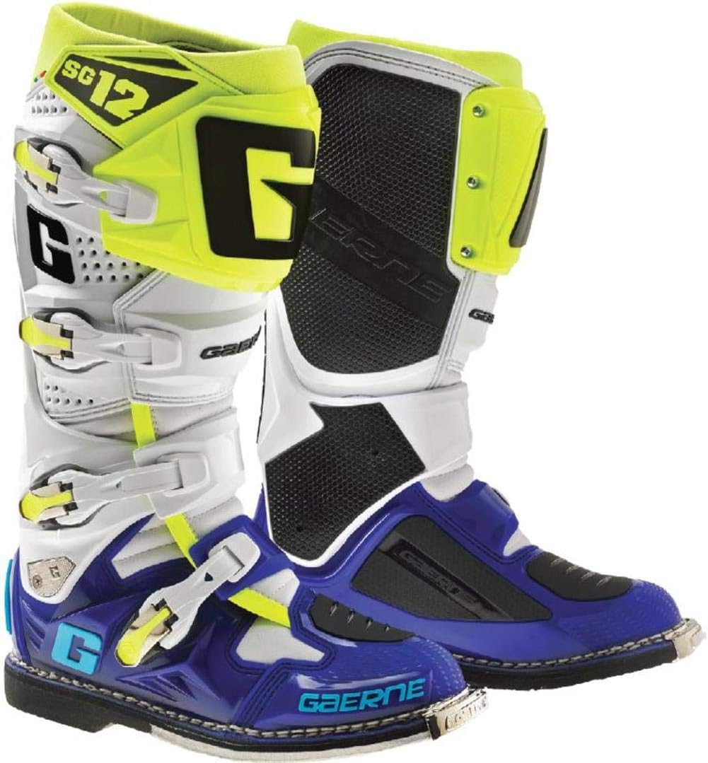 Gaerne SG-12 Boots-White/Blue/Flo Yellow-10