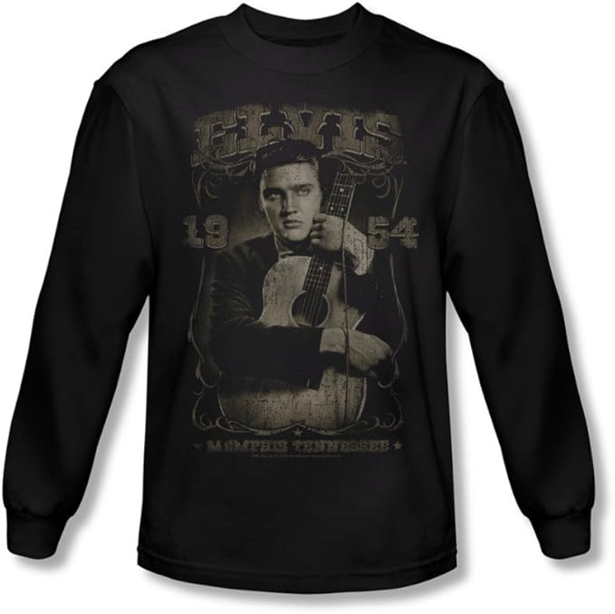 Mens ELVIS Long Sleeve 1954 TShirt Tee Size S2XL Clothing