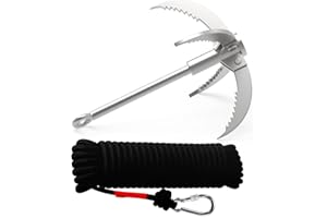 Ant Mag Grappling Hook Stainless Steel Claw Carabiner for Camping Hiking Tree Grabbing and Water Lifting Salvage