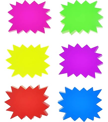 JOT Neon Starbursts Pinnwand-Formen – 30 Stück, 6–15 Cm, In Gelb, Grün, Rosa