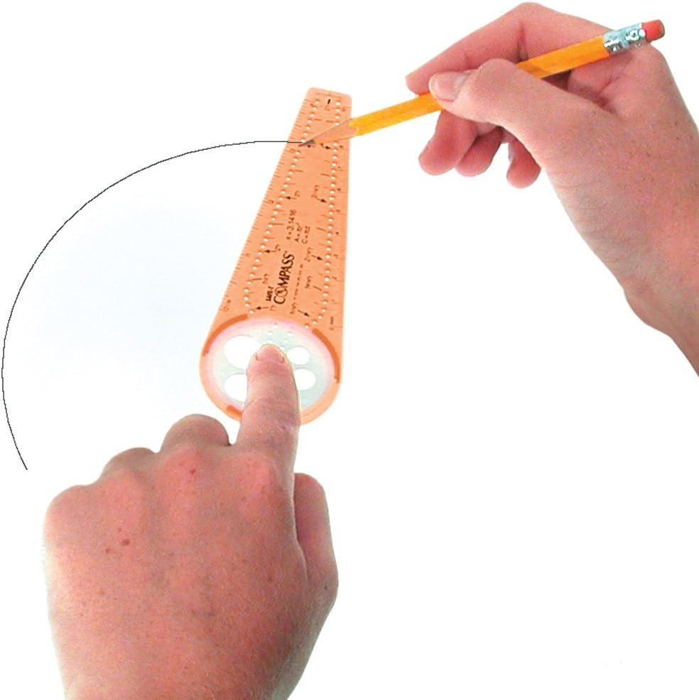 Learning Resources SAFE-T Compass, Orange, Blister Card, Classroom Safety Compass, Geometric Tracer, Ages 8+ : Geometry Compasses : Office Products