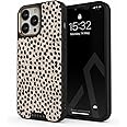 BURGA Phone Case Compatible with iPhone 13 PRO MAX - Black Polka Dots Pattern - Cute But Tough with CloudGuard 2-in-1 Defense System - Luxury iPhone 13 PRO MAX Protective Scratch-Resistant Hard Case