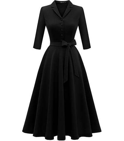 women's vintage dresses dress for women sold on Temu United States High neckline Full and longer skirt Pockets Zipper opening in the back 100% cotton Made in USA Fit information Classic Vintage Dresses, Pin Up