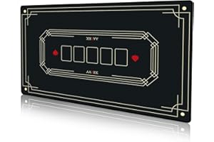 AAXKK 47 x 27 Inch 4-6 Person Small Black Texas Hold'em Poker Mat Portable Poker Table Tops Cards Game Mat Pad Topper Waterproof, Easily Clean & Glide Over, Anti-Slip, Odorless