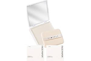 OKERKER Oil Blotting Paper - 300 Sheets w/Mirror, Puff & Refills, Absorbs Excess Face Oil, Controls Shine, Gentle for Makeup Use