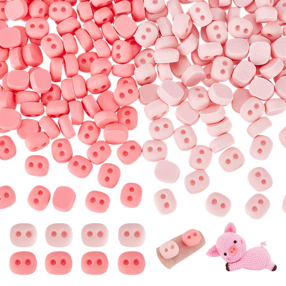 NBEADS 100 Pcs 2 Colors Opaque Resin Cabochons, Oval Craft Pig Nose Resin Animal Safety Nose Resin Flatback Embellishments for Scrapbooking Ornament Crochet and Stuffed Animals DIY Crafts Making