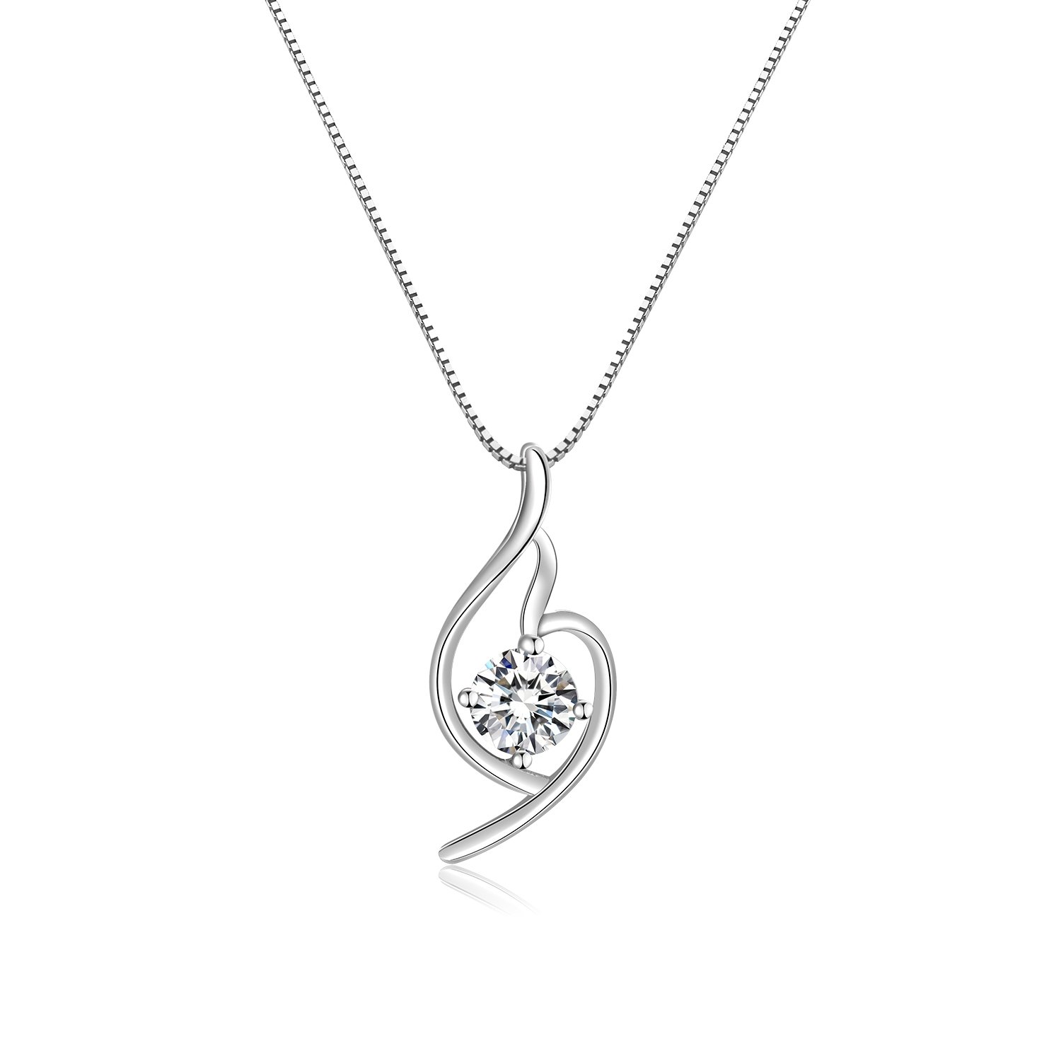 Platinum Italian designed PURE SILVER GREATEST LOVE Heart Pendant Necklace