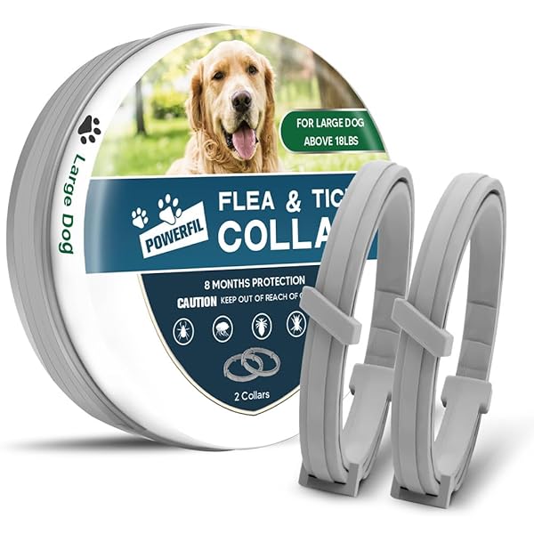 FLEA COLLAR FOR DOGS, 2PACK GREY ﻿