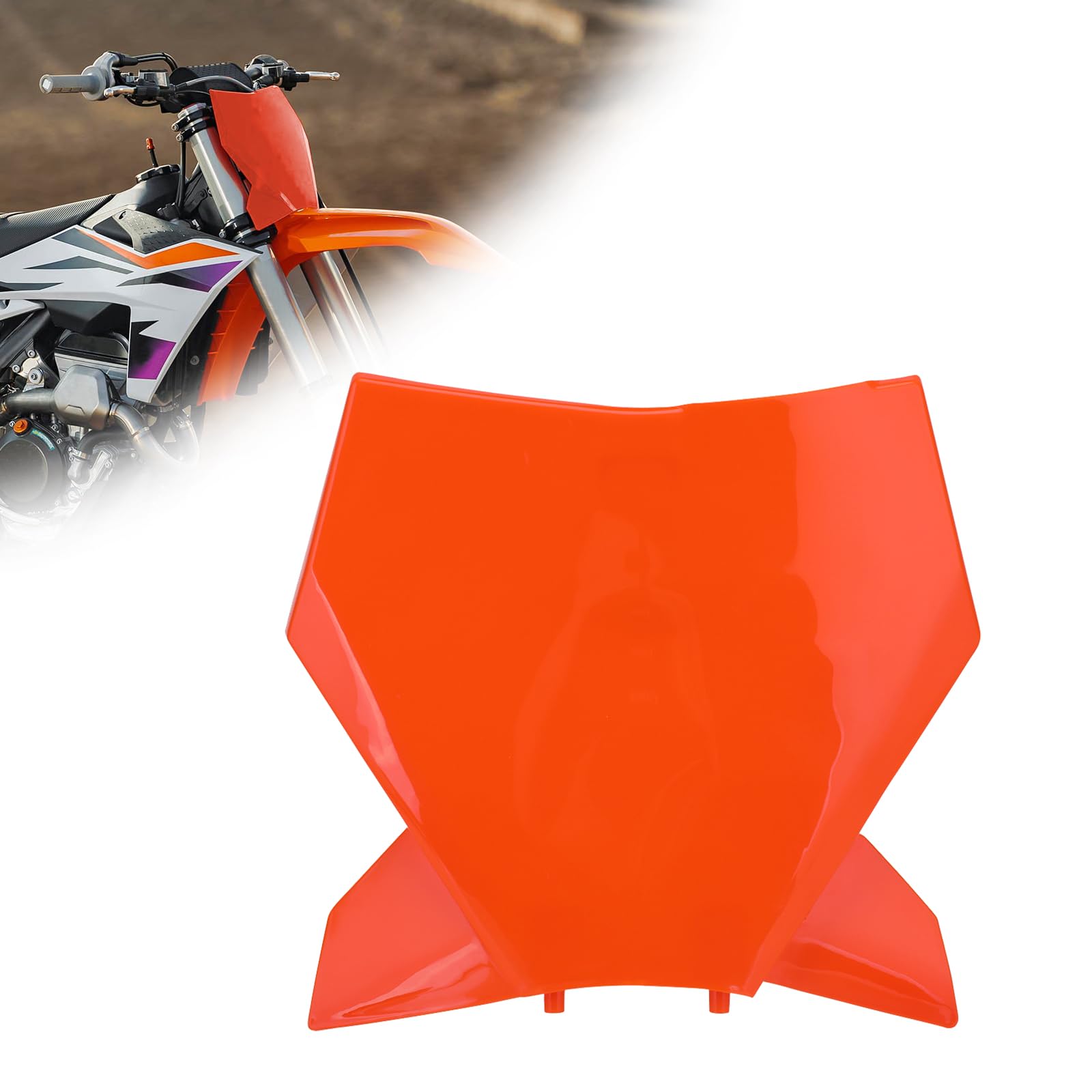 Photo 1 of BAOUFF Dirt Bike Number Plate,Motorcycle Front Number Plate ABS Plastic Replacement for SX SX-F XC XC-F 125/250/300/350/450 2023-2024 Orange