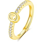 INFUSEU Gold Initial Rings with Letter O Jewelry for Women Teen Sterling Silver 925 Stacking Alphabet Monogram Toe Stackable Stacks Adjustable Size 7 8 6 Her Birthday