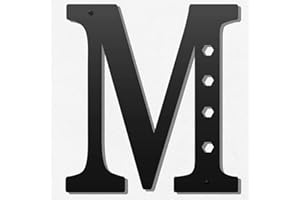 YUNSHANGMO Metal Letters Wall Decor 12 Inch, Hanging Letter Sign Black, Visual 3D Large Alphabet Modern Style Wall Decor for Living Room Bedroom Office Home Wedding Party/Letter M