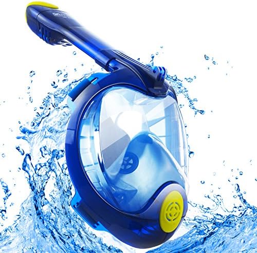 Korginer Snorkel Mask Full Face 180° Panoramic View 2018 Newest Generation Ultra-Wide GoPro Compatible Scuba Mask Upgraded Breathing Anti-Fog Anti-Leak Diving Mask, Panoramic View for Underwater World