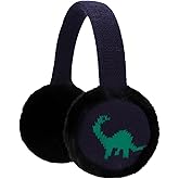BUTITNOW Toddler Kids Knit Dinosaur Earmuffs Soft Plush Comfortable Winter Outdoor Ear Warmers for Boys Girls