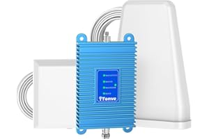 TONVE Cell Phone Signal Booster for Home and Office, Up to 5,000 Sq Ft, Works with All US Carriers - Verizon, AT&T, with Coaxial Cable, Boosts 5G 4G LTE Signal/Data, FCC Approved Cell Signal Booster Blue