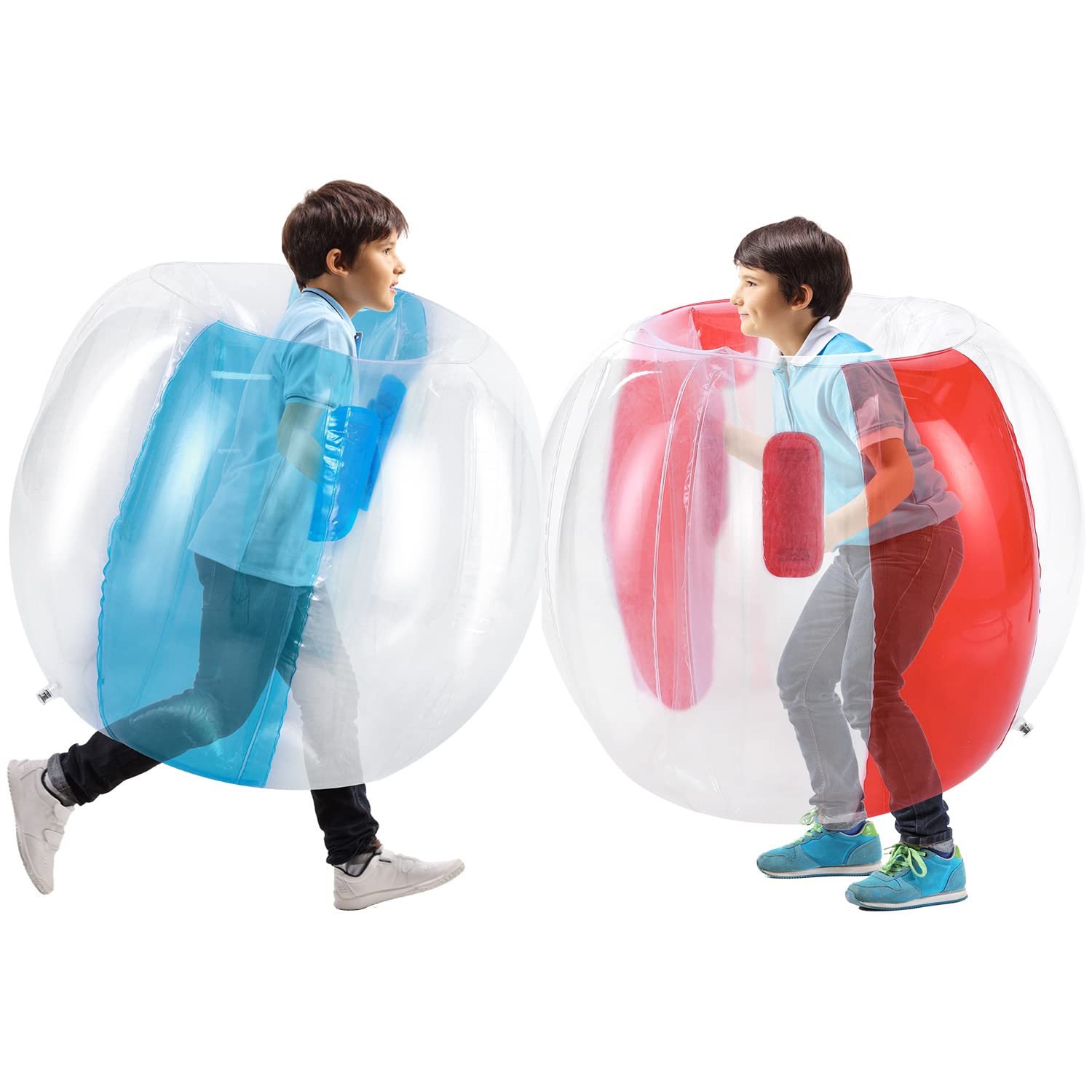 Photo 1 of Theefun Bumper Balls, 2 Pack Inflatable Sumo Ball, 36inch Bopper Toys for Kids Physical Outdoor Active Play, Giant Human Hamster Knocker Body Zorb Ball, Body Bubble Soccer Ball