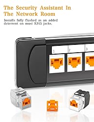 100Pcs RJ45 Port Lock with 10 Keys, Locking RJ45