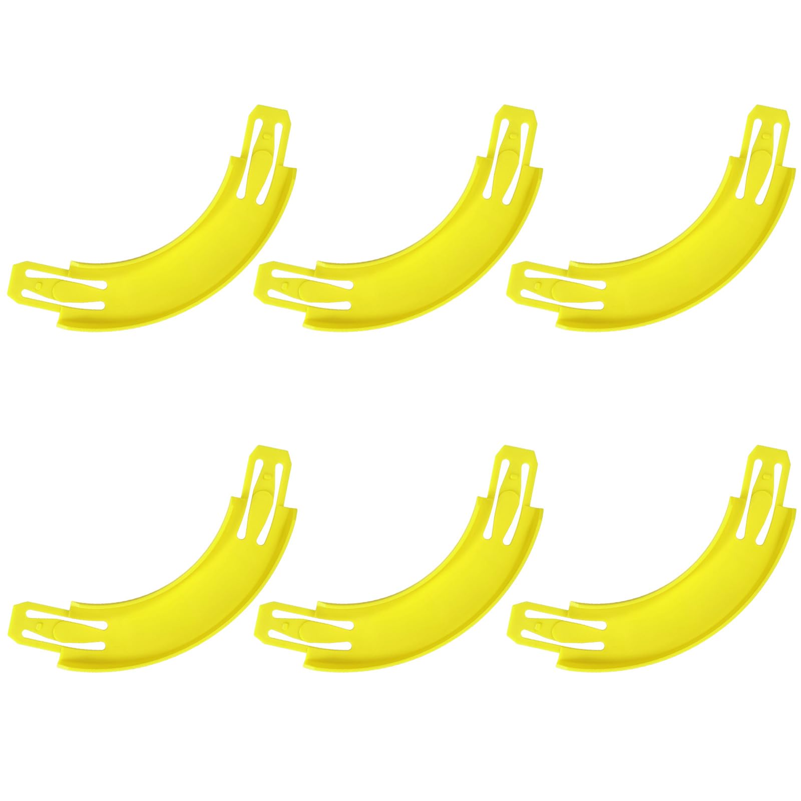 6pcs 90 Degree Turn Track Pieces for Hot Wheels Toy Car Super Track Sets, Yellow ABS Replacement Loop The Loop Racetrack Connectors Compatible for Hot Wheels Racetrack Building Accessories