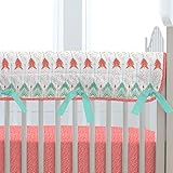 Carousel Designs Coral and Teal Arrow Crib Rail Cover