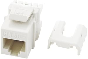 ON-Q Legrand - OnQ RJ45 Keystone Insert, Cat 5e Keystone Jack, Terminate with Punch and Go Tool or Any 110 Punchdown Tool, White, 10 Pack, WP3475WH10
