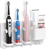 simpletome Electric Toothbrush Holder Wall Mounted Organizer ABS White view 1