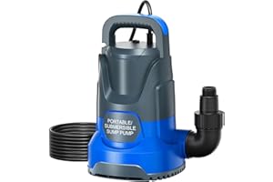 PANRANO Submersible Water Pump Sump Pump for Pool 1.4HP 4700 GPH Portable Electric Water Pumps with adapters for Pool Draining Flood Basement Garden Spa Hot Tub Pond Yard