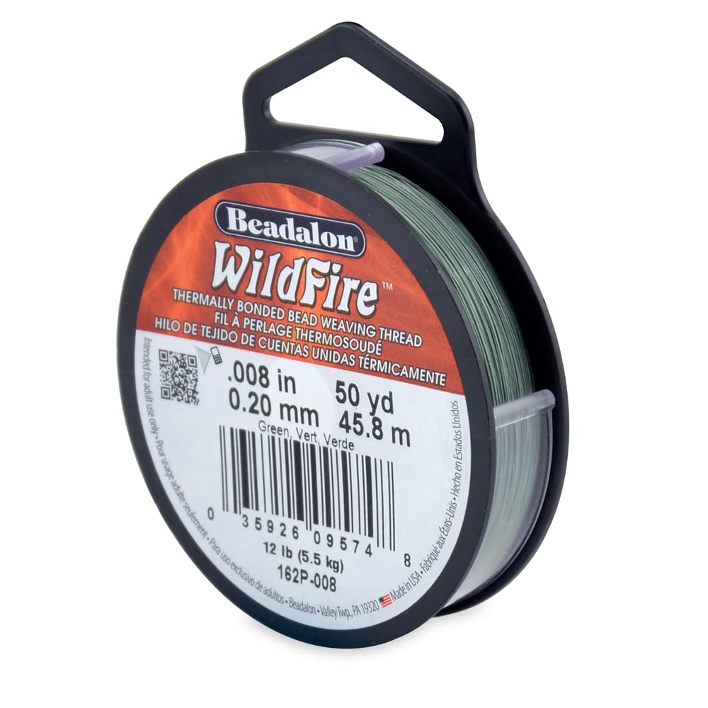Beadalon Wildfire .008-inch 50 yard Beading Thread, Green โ image 1