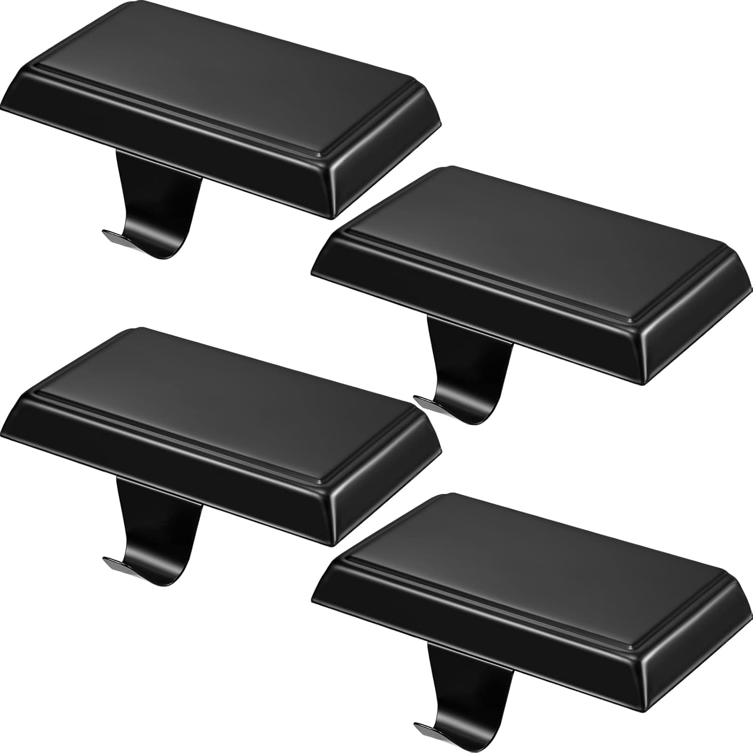 Stockings & Holders - Zhengmy Christmas Stocking Holders Mantel Stocking Hangers Metal Hanging Hooks Stocking Holders Bases for Fireplace Free Standing Christmas Xmas Party Decoration (Black, 6 Pieces)