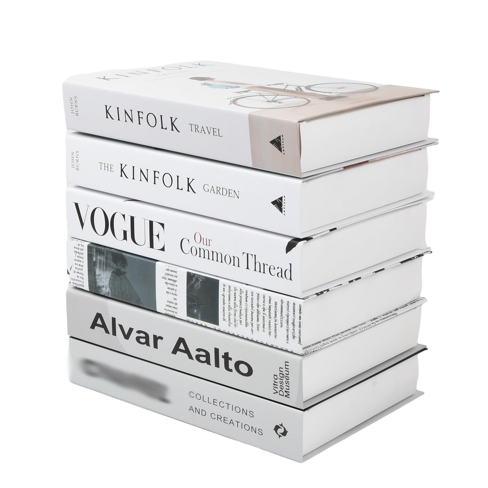 6 PCS Decorative Faux Books, Hardcover Fake Book Set, Foldable Display Stacked Moderns for Home Table and Shelf, Create Sophisticated Atmosphere