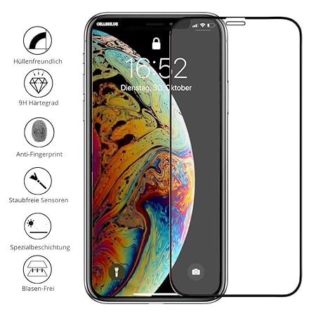 CELLBEE Panzerglas Folie Kompatibel Mit iPhone X XS, The Fusion Displayschutzfolie, Hüllenfreundlich, 9H Antidust-Edition, Pr