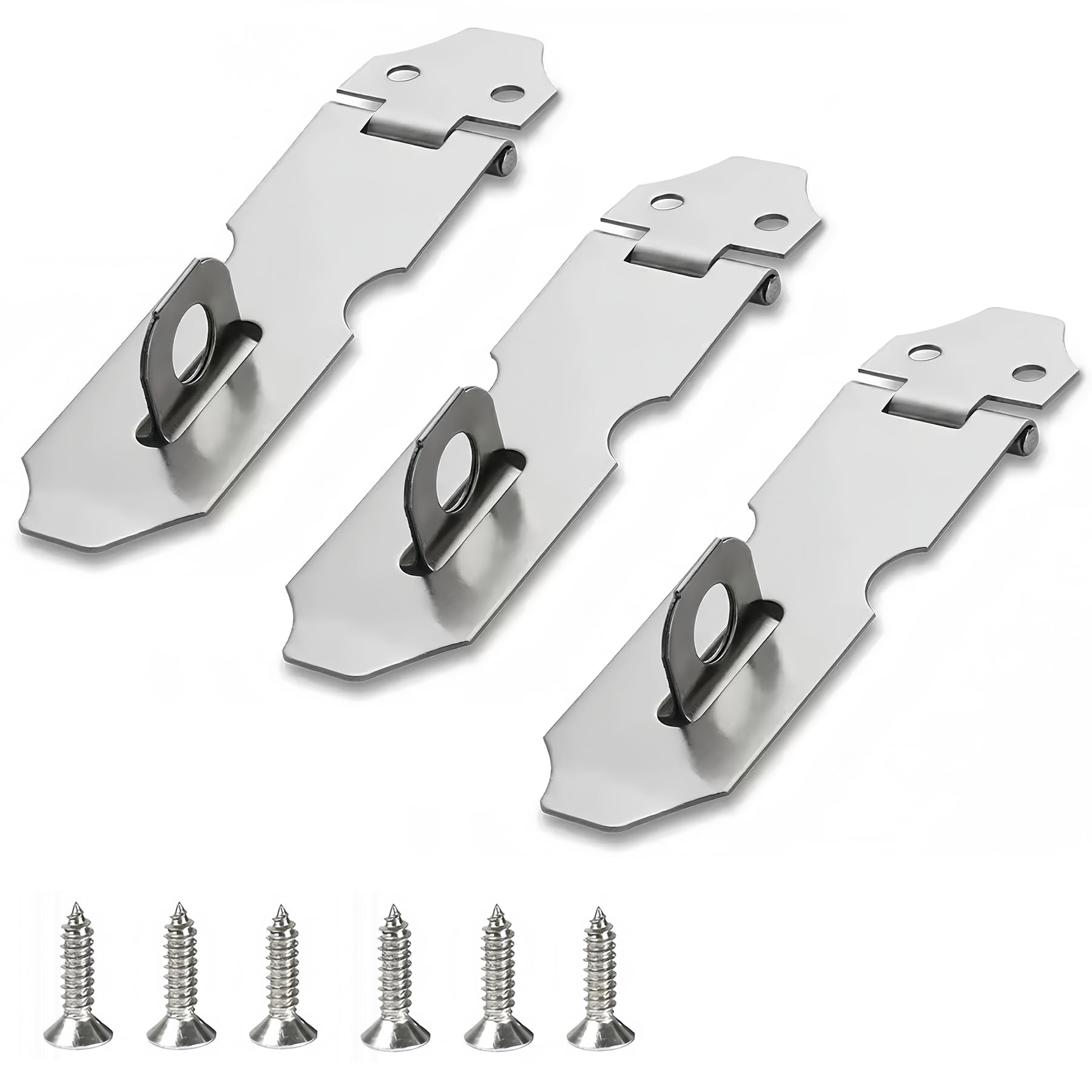 LEPEVNEY 3-Pack Stainless Steel Padlock Hasp 2 Inch Door Latch Padlock Catch for Doors, Windows, Cabinets, Pet Cages, Crates
