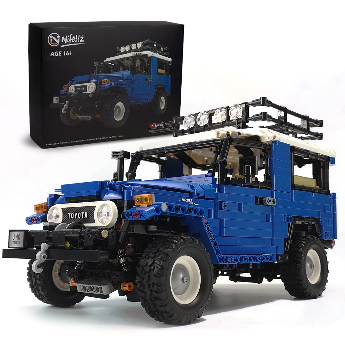 Photo 1 of Nifeliz Off-Road Pickup J40 Land Cruiser MOC Technique Building Blocks and Engineering Toy, Adult Collectible Model Cars Kits to Build, 1:12 Scale Truck Model (2101 Pieces)