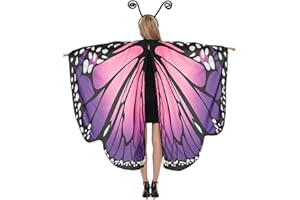 OUN NANA Halloween Butterfly Wings Cape for Women Butterfly Halloween Costume with Antenna Headband, Butterfly Wings Costumes Shawl