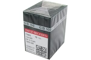 GROZ-BECKERT Needle in CKPSMS Clear Plastic Box-100 GROZ-BECKERT GEBEDUR 134 MR / 135X5 MR Titanium Quilting Machine Needles 