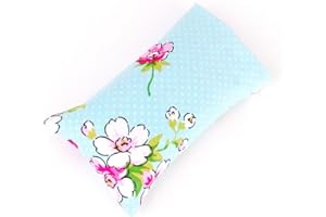 NAKPUNAR Emery Pin cushion for Sewing - Pincushion Filled with Abrasive Emery Sand - Handmade in USA - Cute Flowers on white polka dot Aqua Blue Pastel Color Background (2"x3", Aqua Blue Retro Floral)