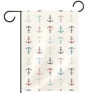 Anchor Garden Flag, Double Sided Garden Outdoor Yard Flags for Summer Decor 28x40 Inch