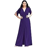 KOH KOH Womens 2026 Long Short Sleeve V-Neck Sexy Slimming Casual Summer Maxi Dress