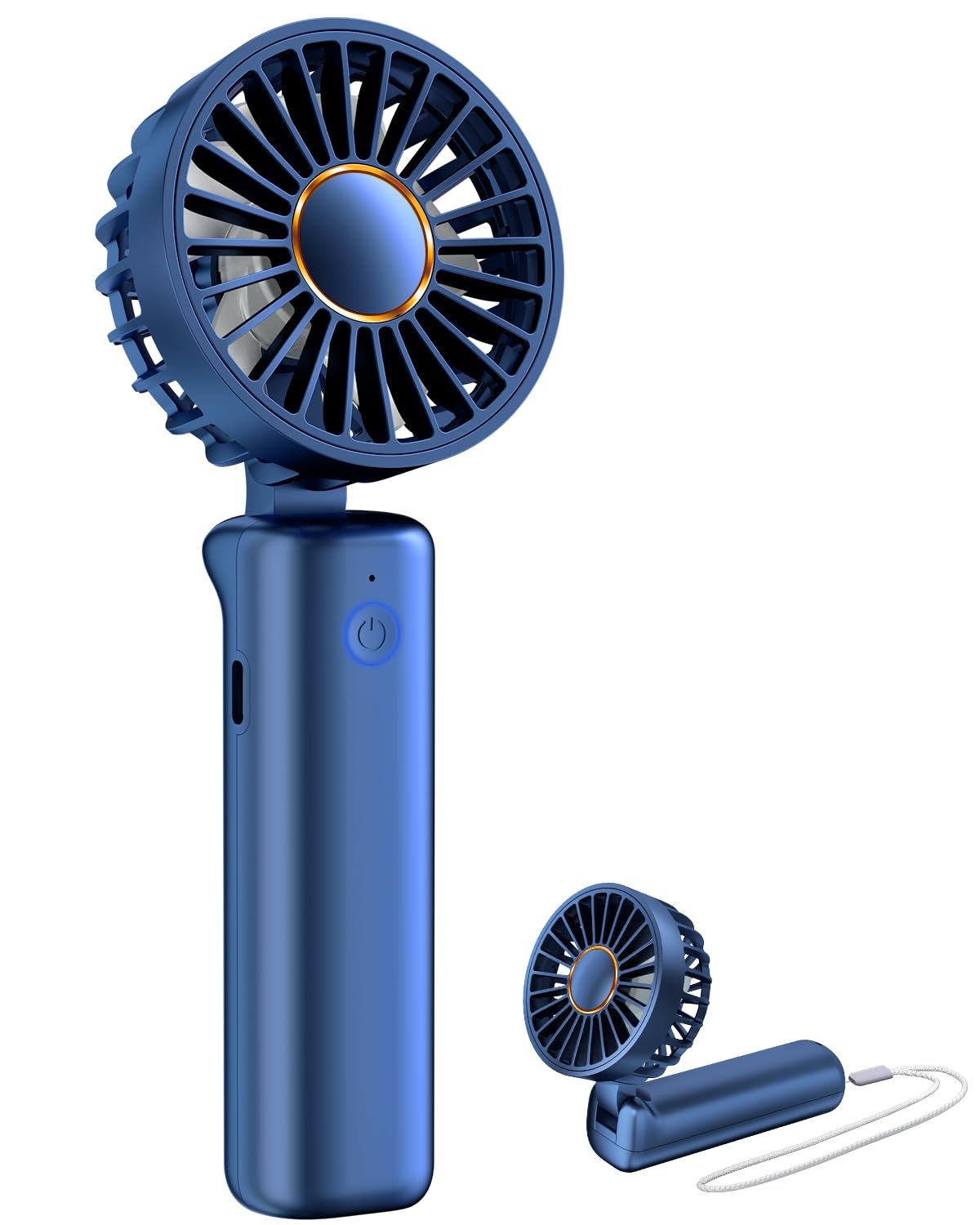 Photo 1 of FrSara Portable Handheld Fan, Mini Desk Fan, Multi-Function Fan, 2000mAh Ultra-Long Battery Life, Ultra-Quiet, 3-Speed Adjustment(Blue)