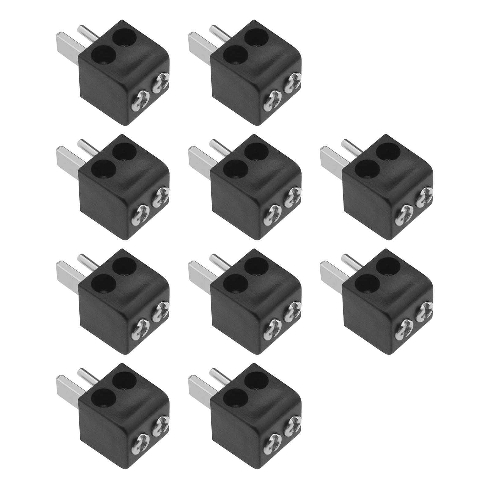 EMSea 10PCS 2-pin DIN Plug with Screw Terminals for Audio and Video Equipment DIN Connector Plug Adapter Electrical Components Black